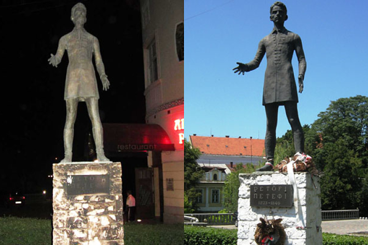 Felgyújtották Petőfi Sándor szobrát Beregszászon