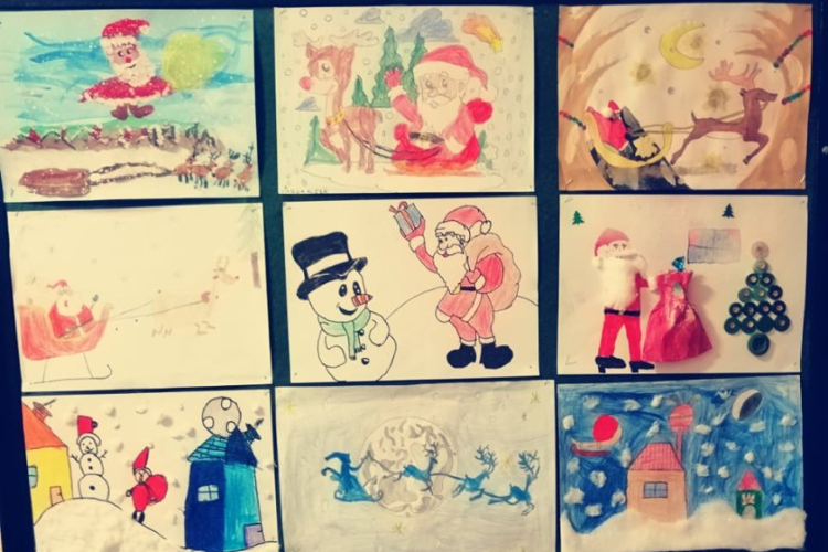Mikulás rajzversenyt tartottak a Dózsa Iskolában